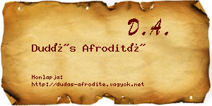 Dudás Afrodité névjegykártya